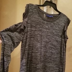 Apt. 9 Cold Shoulder Dark Gray Sweater